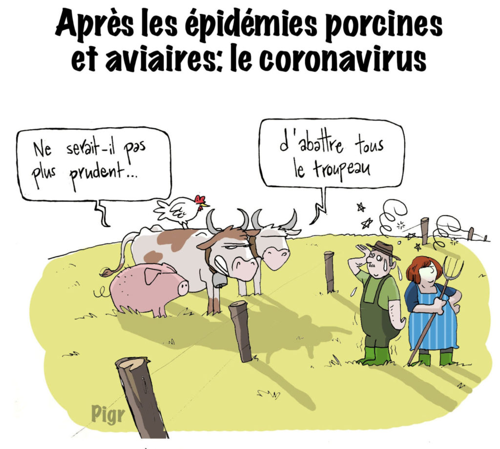 caricature coronavirus