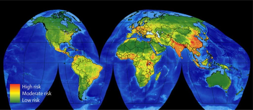 carte mondiale du risque des epidemies 