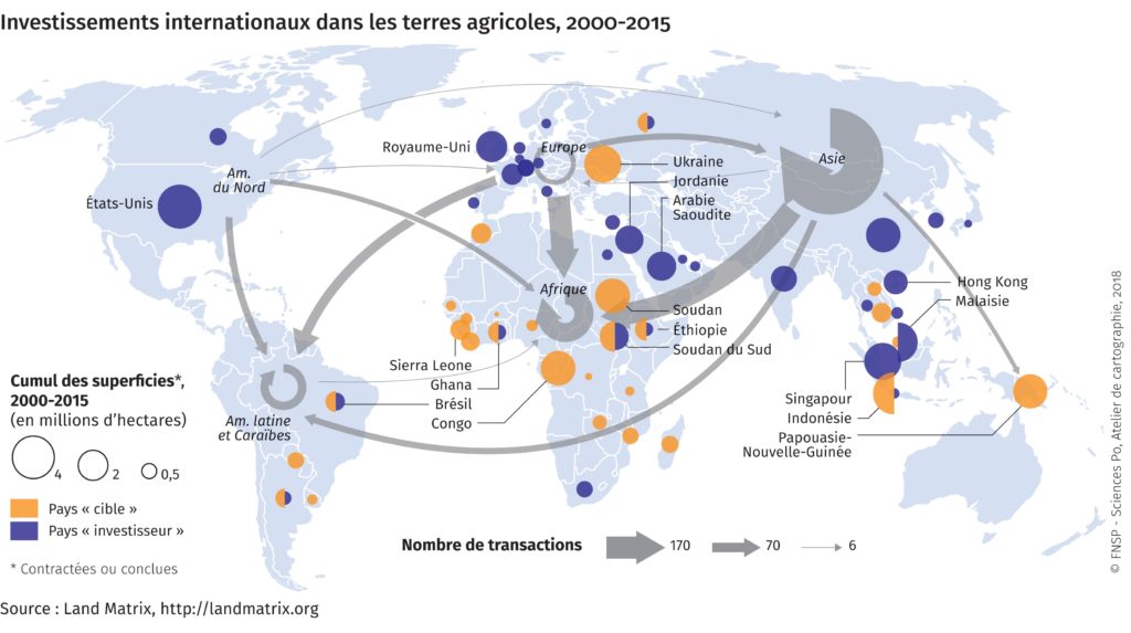 carte investissements internationaux dans les terres agricoles
