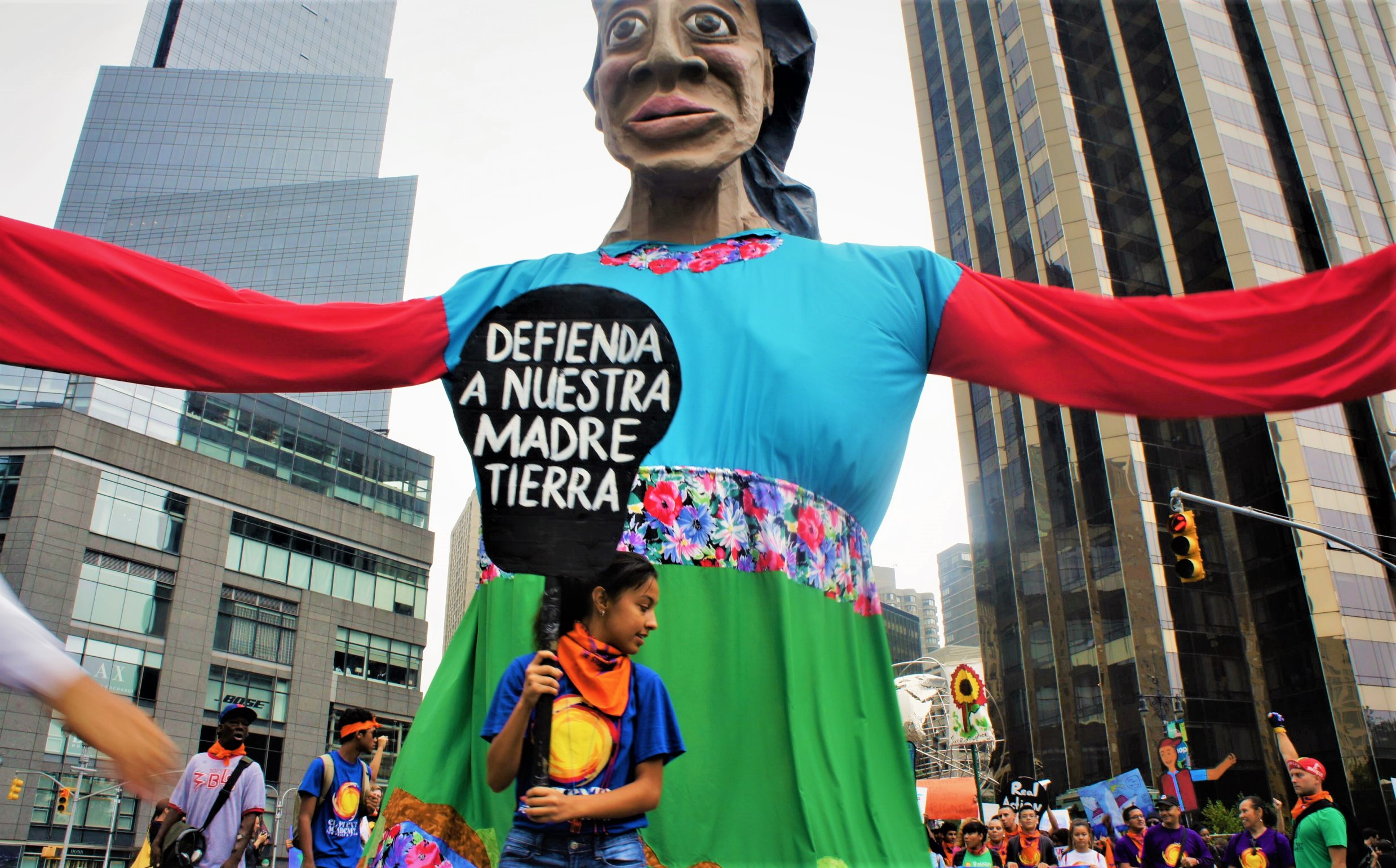 mother earth puppet climate march