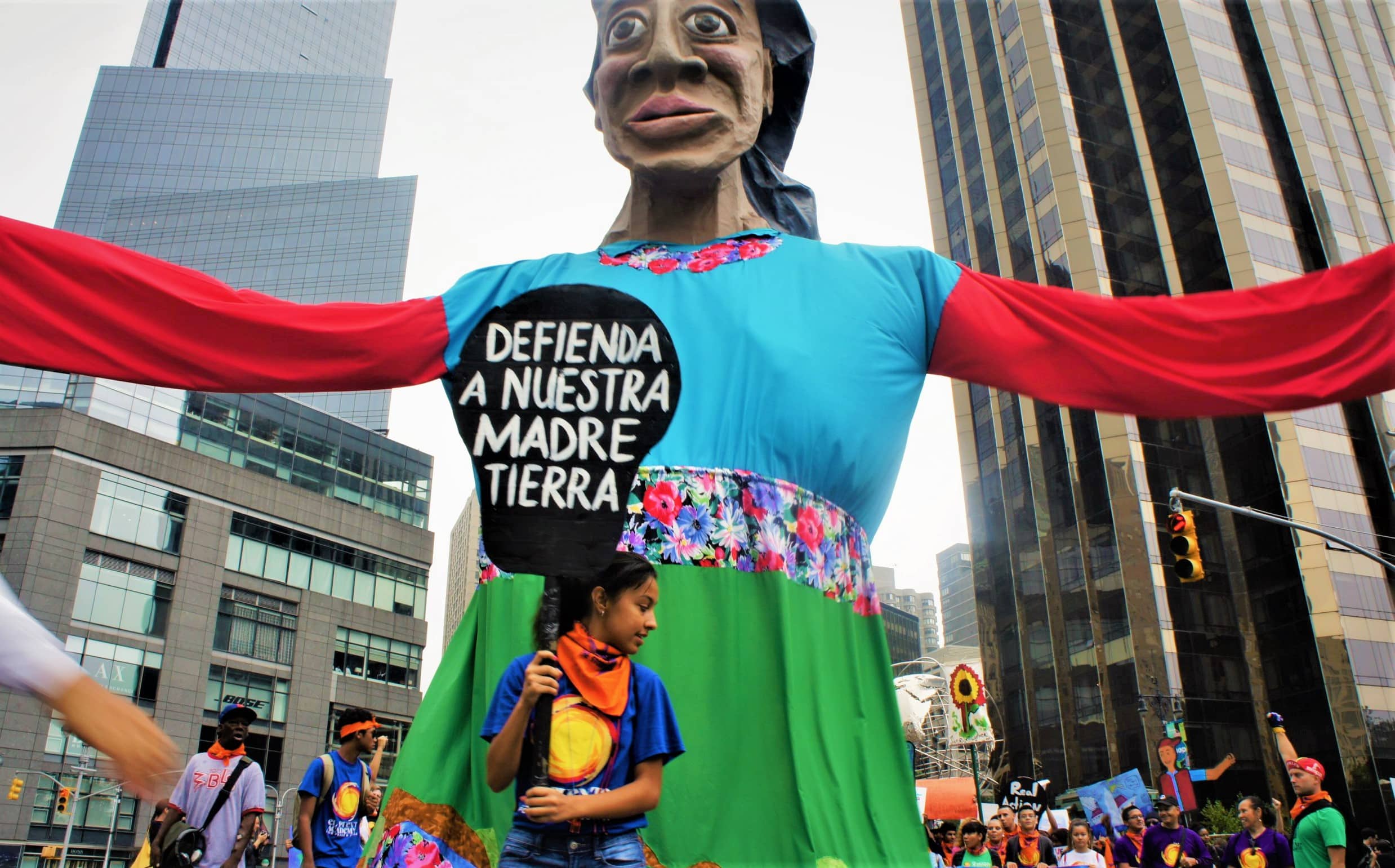 mother earth puppet climate march