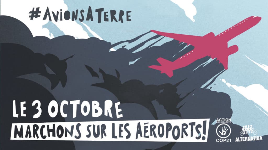 Affiche manifestation avions a terre