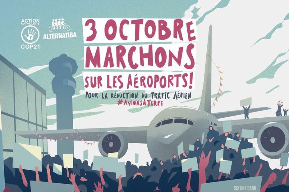 affiche d appel a manifester contre les aeroport