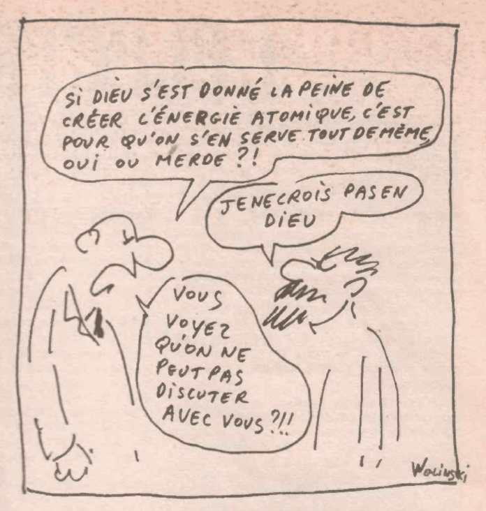 dessin de wolinski dans le journal la gueule ouverte