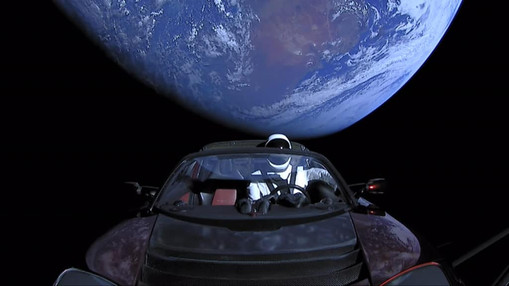 photo d elon musks dans l espace