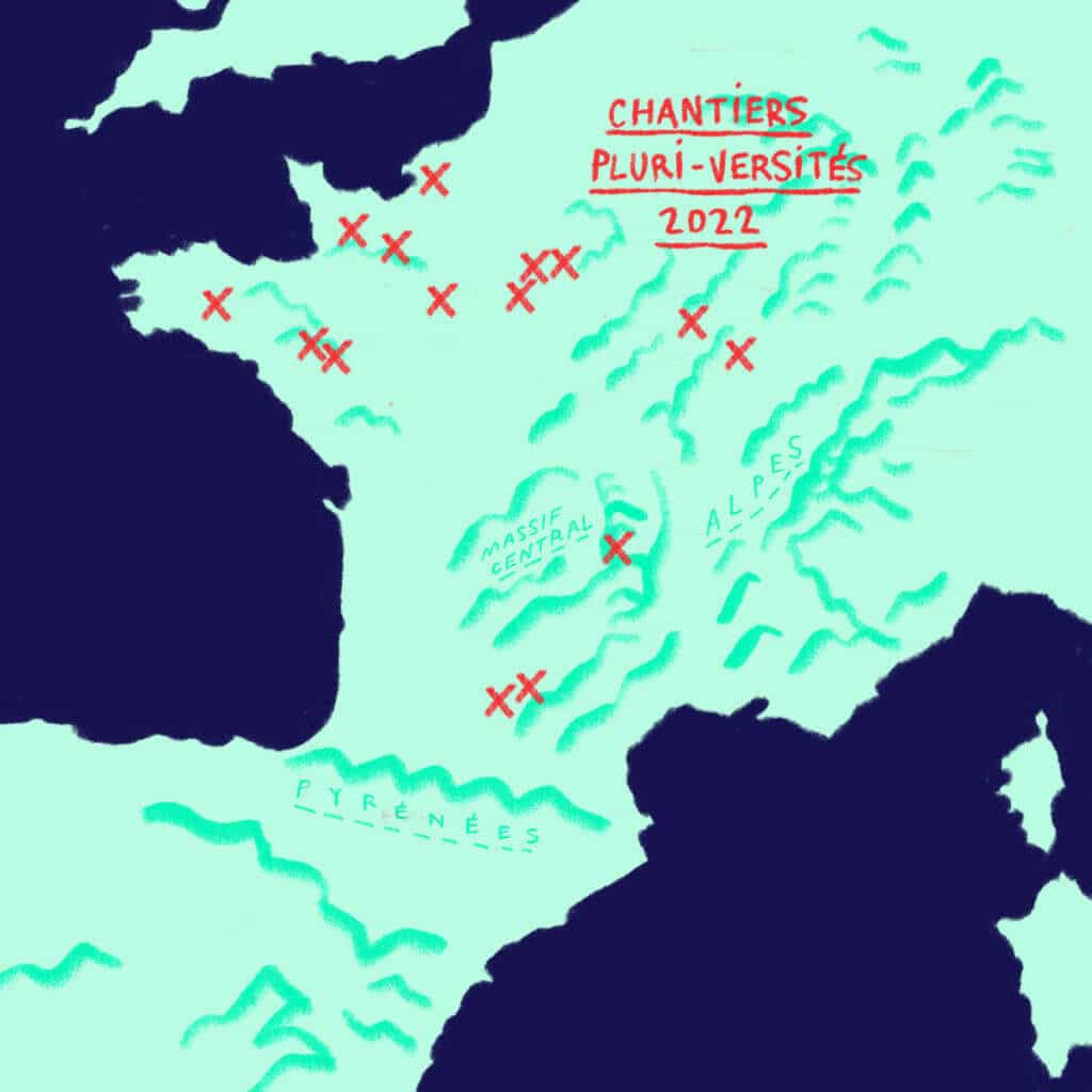 carte des chantiers pluri-versites 2022