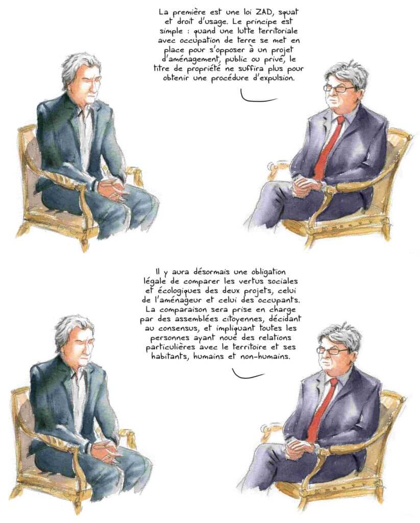 interview melanchon dessinee par alessandro pignocchi